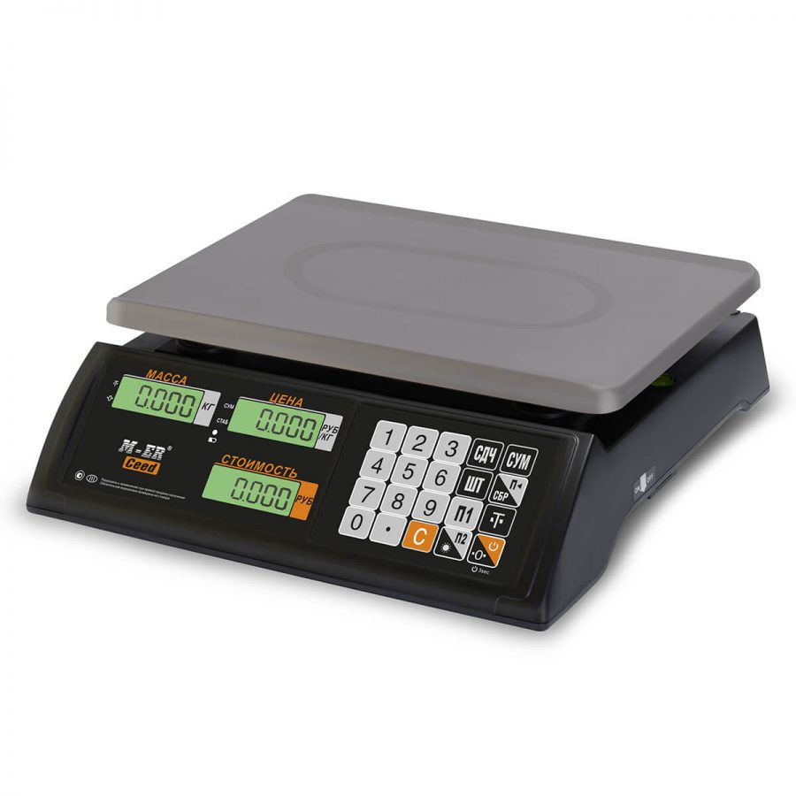 Торговые настольные весы M-ER 327 AC-32.5 "Ceed" LCD Черные - Гарантия производителя!